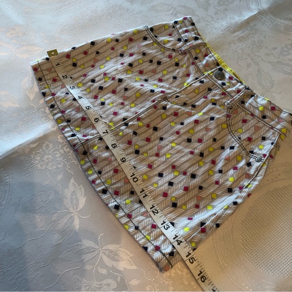 Gymboree Girls Size 5 Multicolored Mini Jeans Denim Skirt Geometric Pattern - Picture 13 of 14